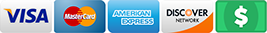Visa Mastercard American Express Discover or Cash All Gladly Accepted